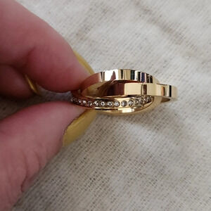 Vita Fede Gold Interlocking Crystal Band Ring
